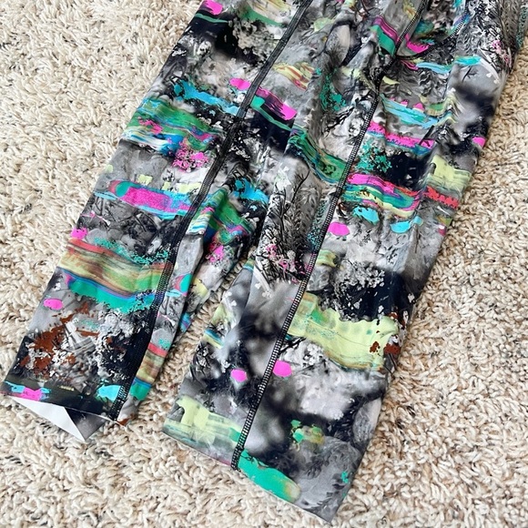 NEW Lululemon Fast Free High Rise Crop Leggings Paint Drift Multi 8 Pockets - Picture 13 of 14